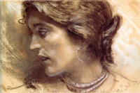 Francesco Paolo Michetti - Ritratto di donna - pastello su carta - 1891 - Woman portrait - pastel on paper - 1891